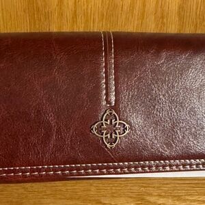 Red Faux Leather Wallet Credit Card Holders Zipper Coin Pouch Snap Close